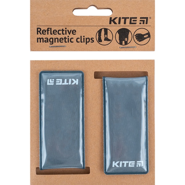 Набор магнитных клипс светоотражающих Kite K23-113-1, темно-серые K23-113-1 фото