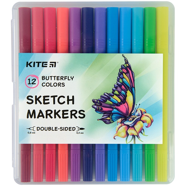 Скетч маркеры Kite Butterfly K22-044-2, 12 цветов K22-044-2 фото