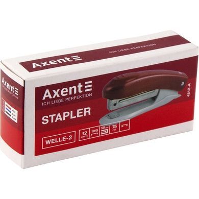 Степлер канцелярський №10 Axent Welle-2 4812-06-A, пластиковий, 12 аркушів, червоний 4812-06-A фото