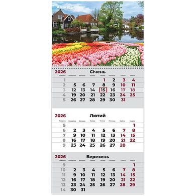 Календарь настенный квартальный 2026 Axent Gardens 1 8801-26-4-A, 1 пружина 8801-26-4-a фото
