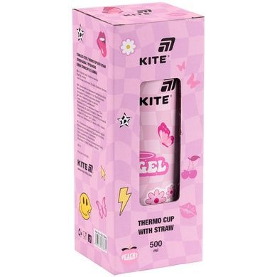 Термочашка з трубочкою Kite Angel K25-1264-2, 500мл K25-1264-2 фото