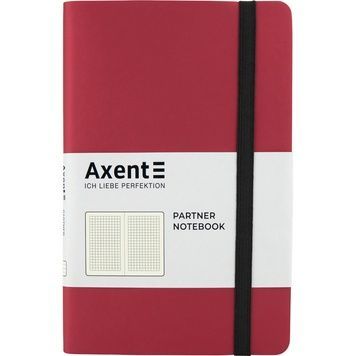 Книга записна Axent Partner Soft 8206-05-A, A5-, 125x195 мм, 96 аркушів, клітинка, гнучка обкладинка, червона 8206-05-A фото