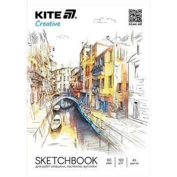 Скетчбук для робіт олівцями Kite Creative K-1277, А5, 30 аркушів K-1277 фото