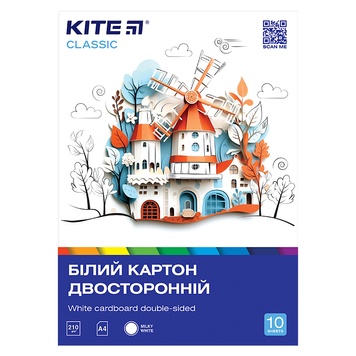 Картон білий Kite Classic K-254, A4, 10 аркушів K-254 фото