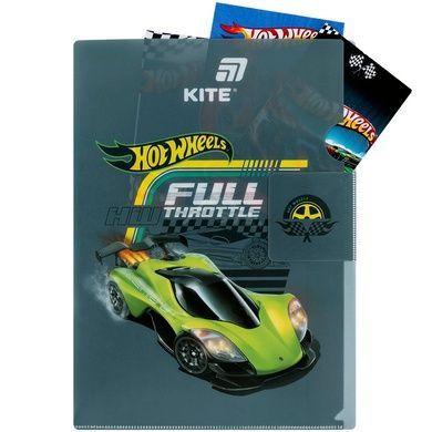 Папка-куточок з клапаном Kite Hot Wheels HW25-248-1, A4 HW25-248-1 фото