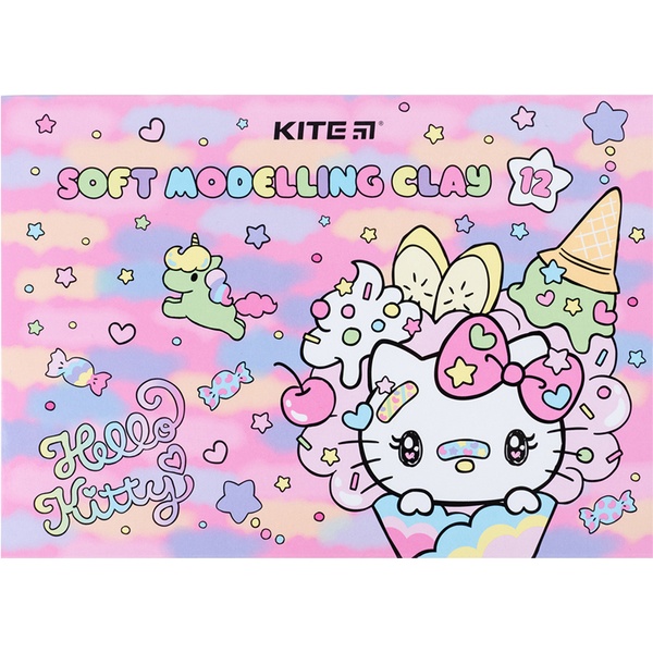 Пластилін восковий Kite Hello Kitty HK23-1086, 12 кольорів, 240 г HK23-1086 фото