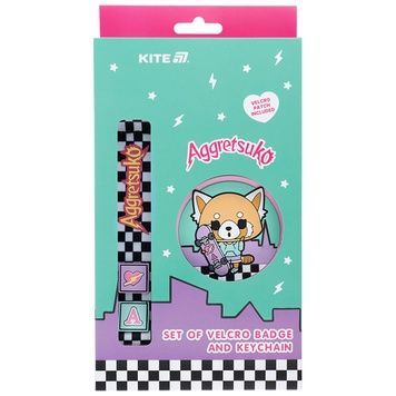 Набір бейдж на липучці та підвіска Kite Aggretsuko AR25-3010-1, 2 шт. AR25-3010-1 фото