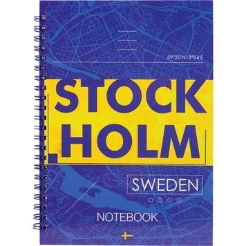 Блокнот на спіралі Axent Flags Stockholm 8032-08-A, A5, 145x210 мм, 96 аркушів, клітинка, тверда обкладинка 8032-08-A фото