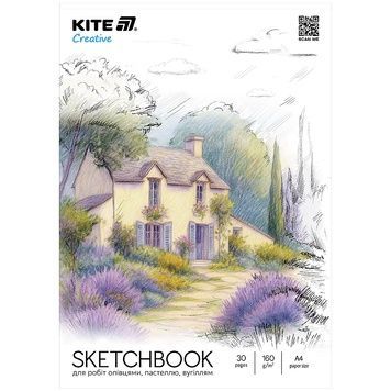 Скетчбук для робіт олівцями Kite Creative K-1278, А4, 30 аркушів K-1278 фото