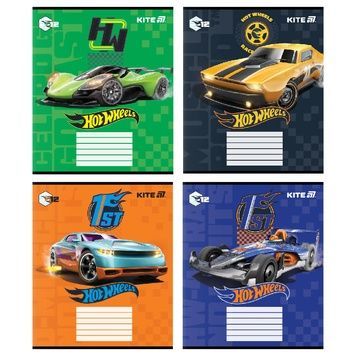 Зошит шкільний Kite Hot Wheels HW25-235, 12 аркушів, коса лінія HW25-235 фото