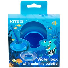 Стакан для рисования Kite K21-359, с палитрой, синий