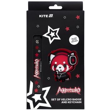 Набір бейдж на липучці та підвіска Kite Aggretsuko AR25-3010-2, 2 шт. AR25-3010-2 фото