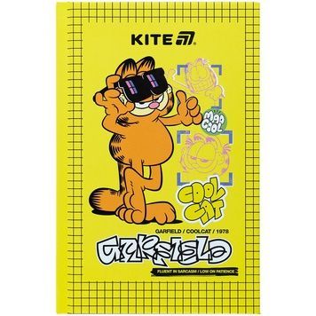 Книга записна Kite Garfield GF25-199, тверда обкладинка, А6, 80 аркушів, клітинка GF25-199 фото