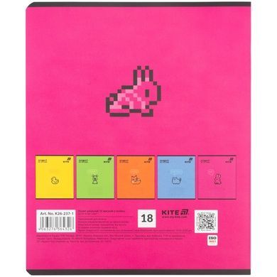 Зошит шкільний Kite One color K26-237-1, 18 аркушів, лінія K26-237-1 фото