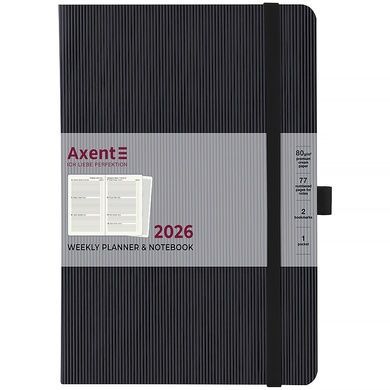 Еженедельник 2026 Axent Grand Lines 8531-26-01-A, 195*255, чёрный 8531-26-01-a фото