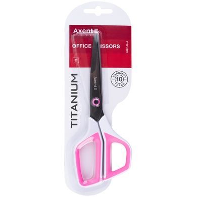Ножиці Axent Titanium 6307-05-A, 21 см, з пластиковими ручками, біло-рожеві 6307-05-A фото