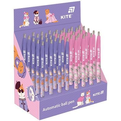 Ручка шариковая автоматическая Kite Fashion Cat K25-361-1, синяя K25-361-1 фото