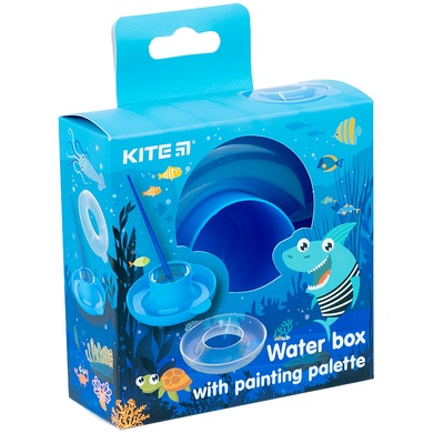 Стакан для малювання Kite K21-359, з палітрою, синій K21-359 фото