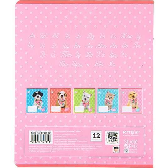 Тетрадь школьная Kite Studio Pets SP22-234, 12 листов, в линию