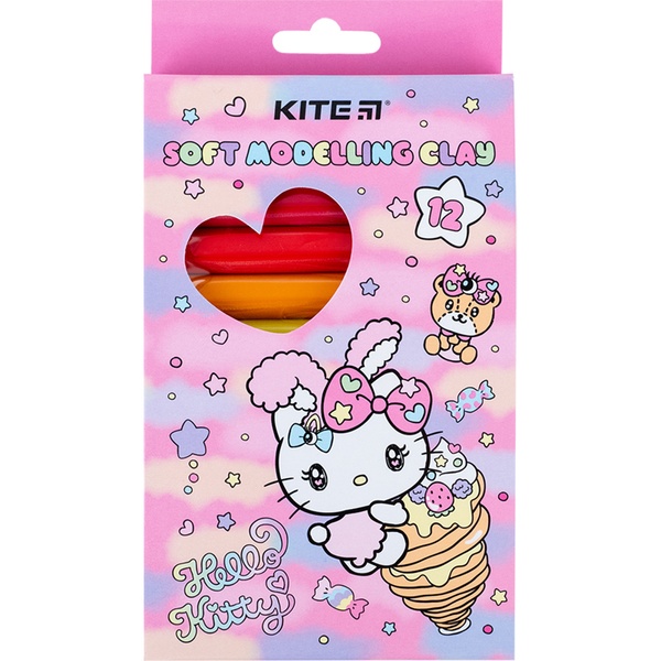 Пластилін восковий Kite Hello Kitty HK23-086, 12 кольорів, 200 г HK23-086 фото