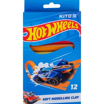 Пластилин восковой Kite Hot Wheels HW23-086, 12 цветов, 200 г HW23-086 фото