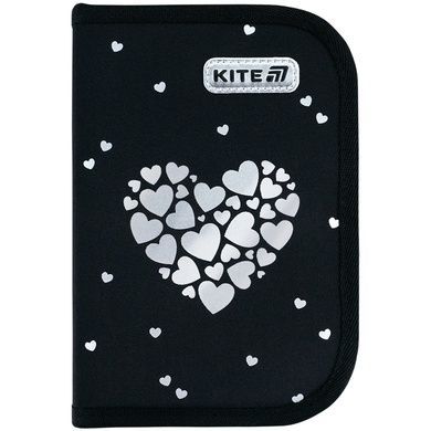 Пенал без наповнення Kite Black&Silver K26-622-5, 1 відділення, 2 відвороти K26-622-5 фото