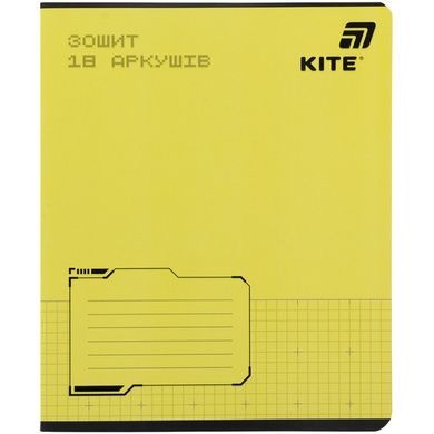 Зошит шкільний Kite One color K26-236-1, 18 аркушів, клітинка K26-236-1 фото