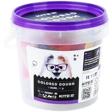 Тісто для ліпки кольорове Kite Dogs K22-137, 8*20 г + 2 формочки + стек K22-137 фото