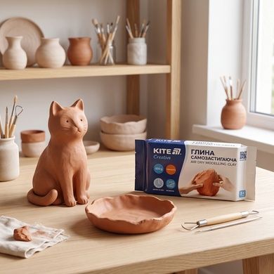 Самозастывающая глина Kite Creative, K-291-1, терракотовая, 500 г K-291-1 фото