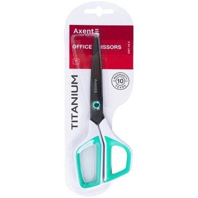 Ножиці Axent Titanium 6307-16-A, 21 см, з пластиковими ручками, біло-бірюзові 6307-16-A фото