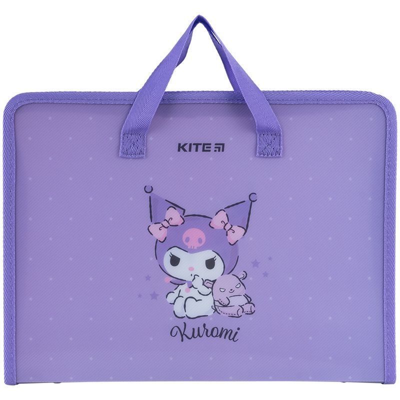 Папка-портфель на молнии Kite Kuromi HK24-202, 1 отделение, A4 Папка-портфель на молнии Kite Kuromi HK24-202, 1 отделение, A4