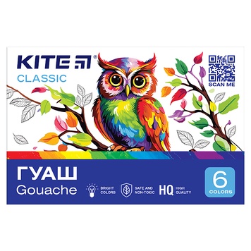 Гуашь Kite Classic K-062, 6 цветов K-062 фото