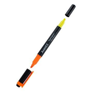 Маркер Axent Highlighter Dual 2534-12-A, 2-4 мм, клиноподібний, помаранчевий+жовтий 2534-12-A фото