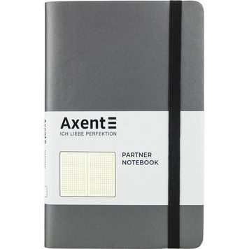 Книга записна Axent Partner Soft 8310-15-A, A5-, 125x195 мм, 96 аркушів, крапка, гнучка обкладинка, сіра 8310-15-A фото