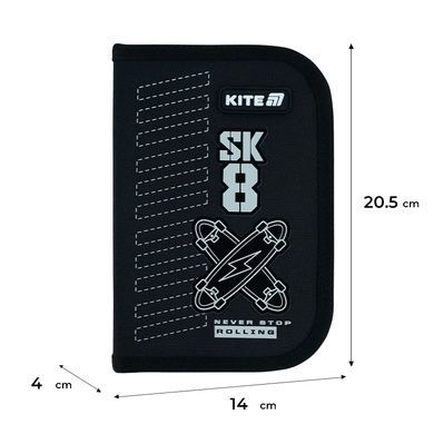 Пенал без наповнення Kite Skate K26-622-4, 1 відділення, 2 відвороти K26-622-4 фото
