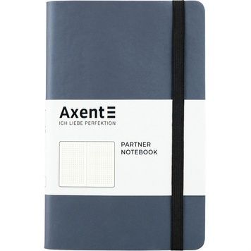 Книга записна Axent Partner Soft 8310-14-A, A5-, 125x195 мм, 96 аркушів, крапка, гнучка обкладинка, срібно-синя 8310-14-A фото