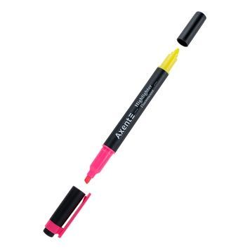 Маркер Axent Highlighter Dual 2534-10-A, 2-4 мм, клиноподібний, рожевий+жовтий 2534-10-A фото