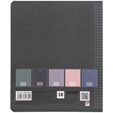 Тетрадь школьная Kite One color K25-236-2, 18 листов, клетка K25-236-2 фото