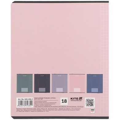 Тетрадь школьная Kite One color K25-236-2, 18 листов, клетка K25-236-2 фото