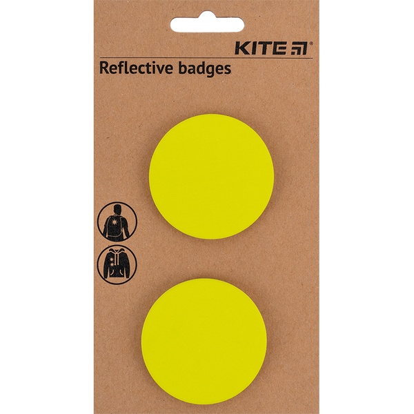 Набір значків світловідбиваючих Kite K23-107-2, жовті K23-107-2 фото