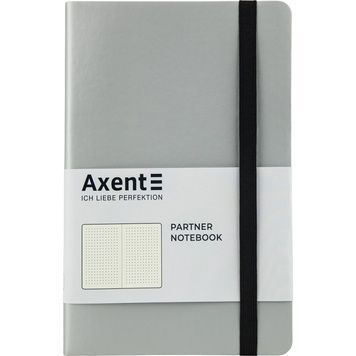 Книга записна Axent Partner Soft 8312-34-A, A5-, 125x195 мм, 96 аркушів, крапка, гнучка обкладинка, срібляста 8312-34-A фото