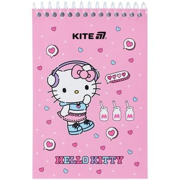 Блокнот на спіралі Kite Hello Kitty HK25-196-1, А6, 48 аркушів, нелінований HK25-196-1 фото