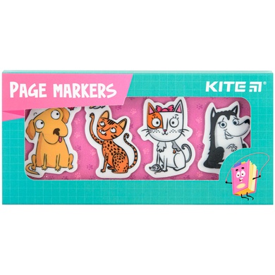 Закладки пластикові Kite Pets K22-479-5, 4x20 шт, 35х50 мм K22-479-5 фото