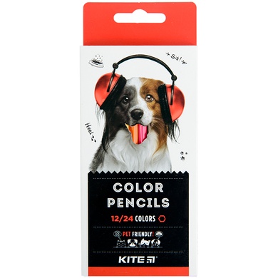 Олівці кольорові двосторонні Kite Dogs K22-054-1, 12 шт. K22-054-1 фото