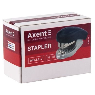 Степлер канцелярський №24/6 Axent Welle-2 4810-06-A, пластиковий, 10 аркушів, червоний 4810-06-A фото