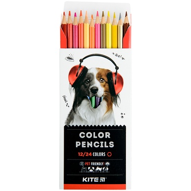 Олівці кольорові двосторонні Kite Dogs K22-054-1, 12 шт. K22-054-1 фото