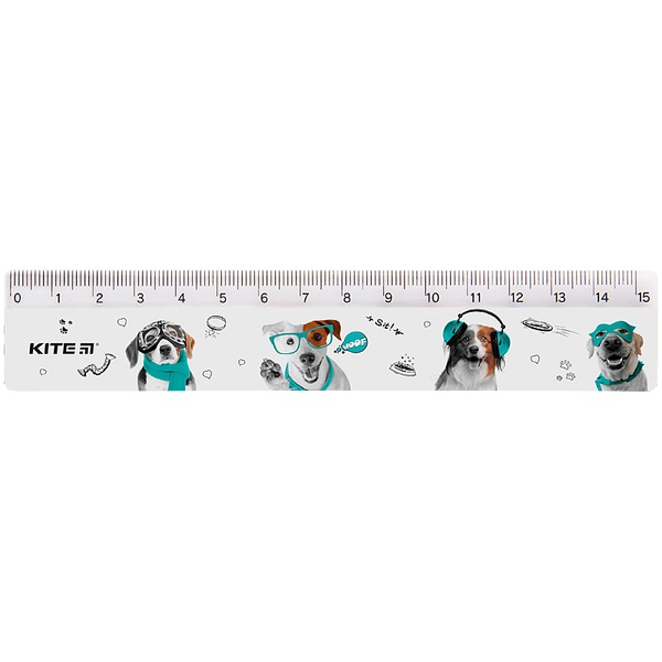 Линейка пластиковая Kite Dogs K24-090-1, 15 см K24-090-1 фото