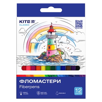 Фломастеры Kite Classic K-447, 12 цветов K-447 фото