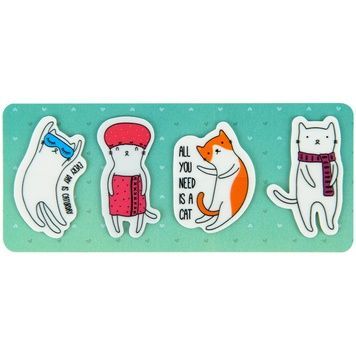Закладки пластикові Kite Cats K22-479-6, 4x20 шт, 35х50 мм K22-479-6 фото