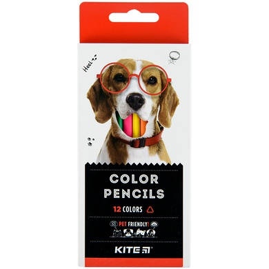 Олівці кольорові тригранні Kite Dogs K22-053-1, 12 кольорів K22-053-1 фото